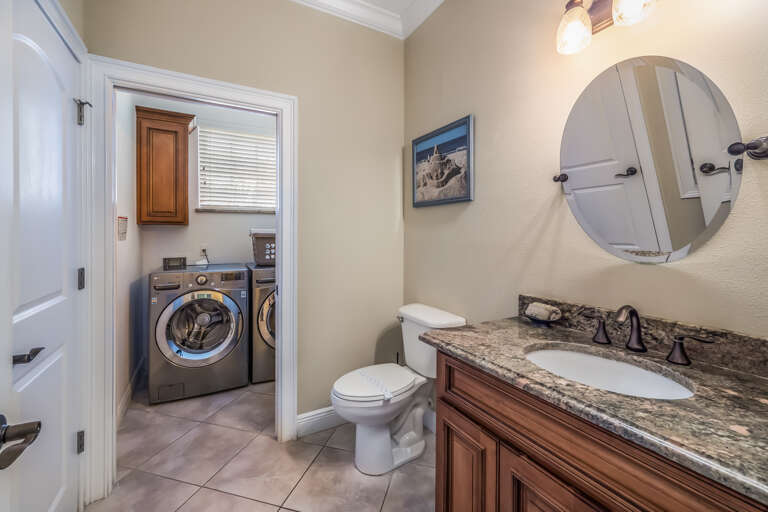 Half Bath + Washer/Dryer