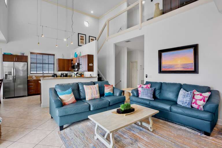 Inviting seating area with natural light