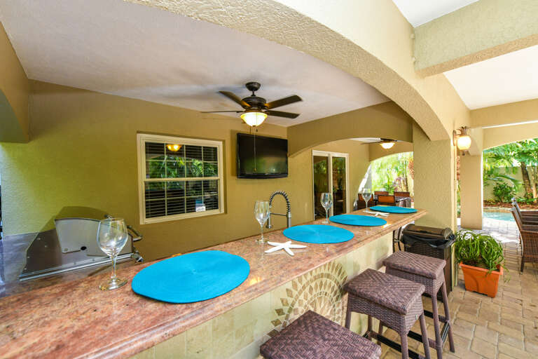 Outdoor Bar and TV