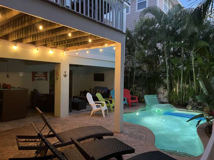 Well Lit Pool Area