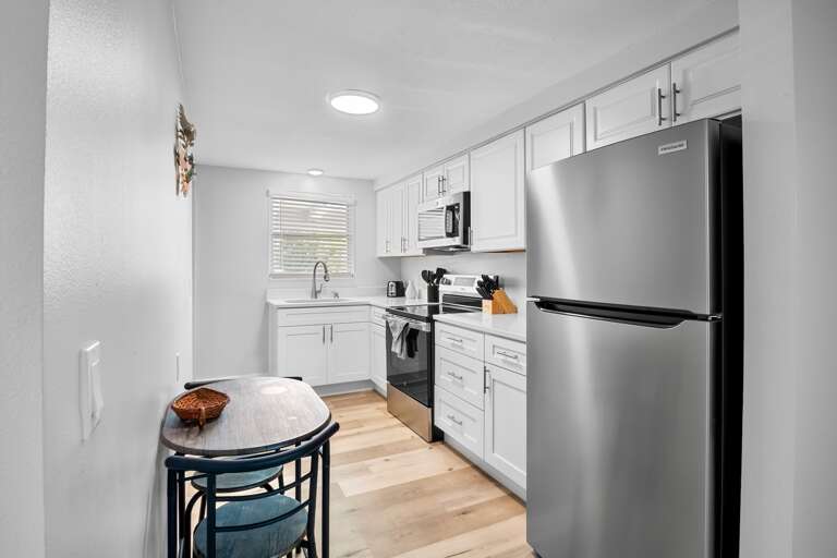 Fully equipped kitchen for preparing meals during your stay.