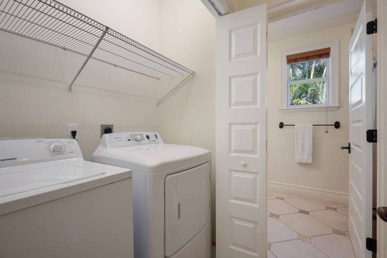 Organized Laundry and Storage Area