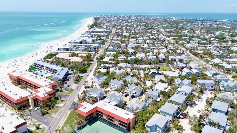 High view of location near the beach
