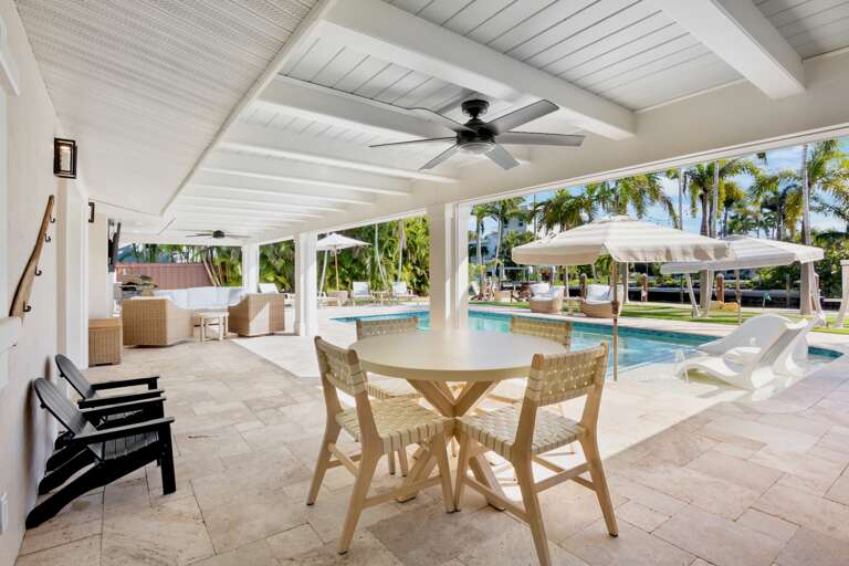 Covered dining space