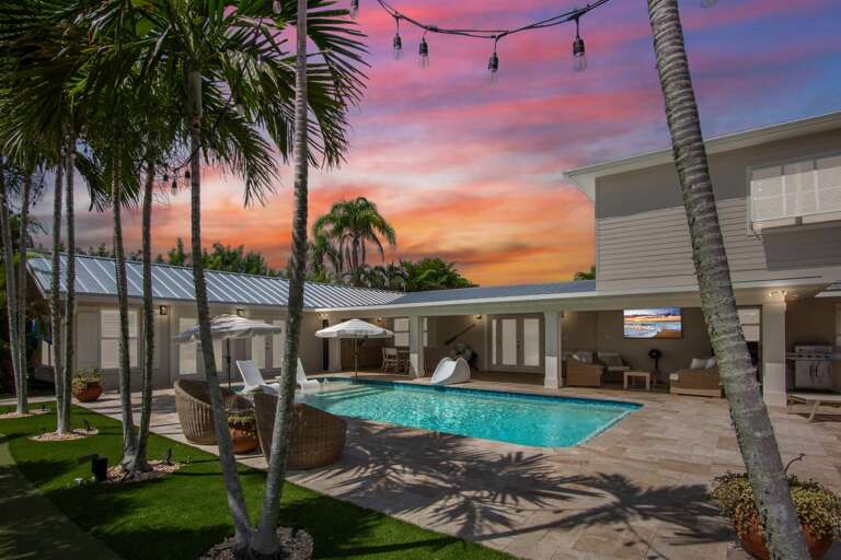 Private Pool at Sunset