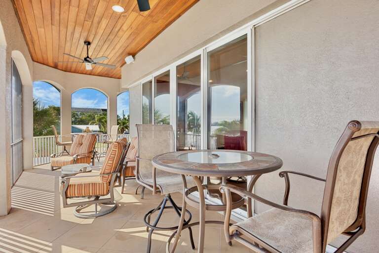 Balcony with Dining Table and Seating