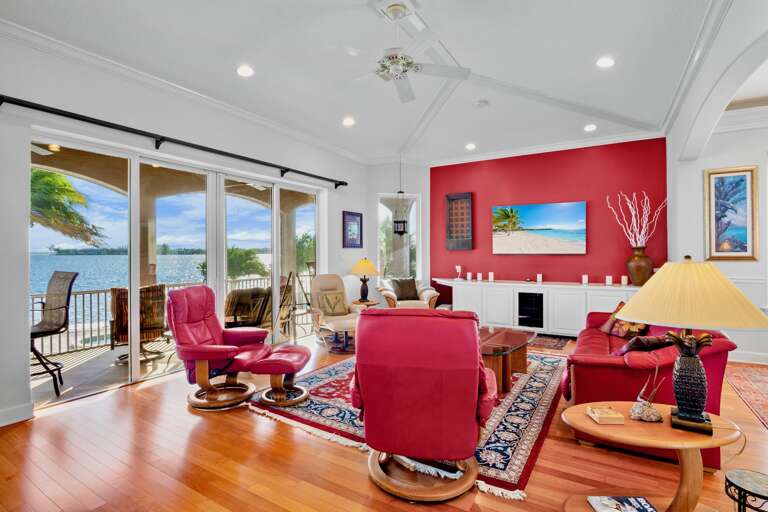 Bright living space with smart TV