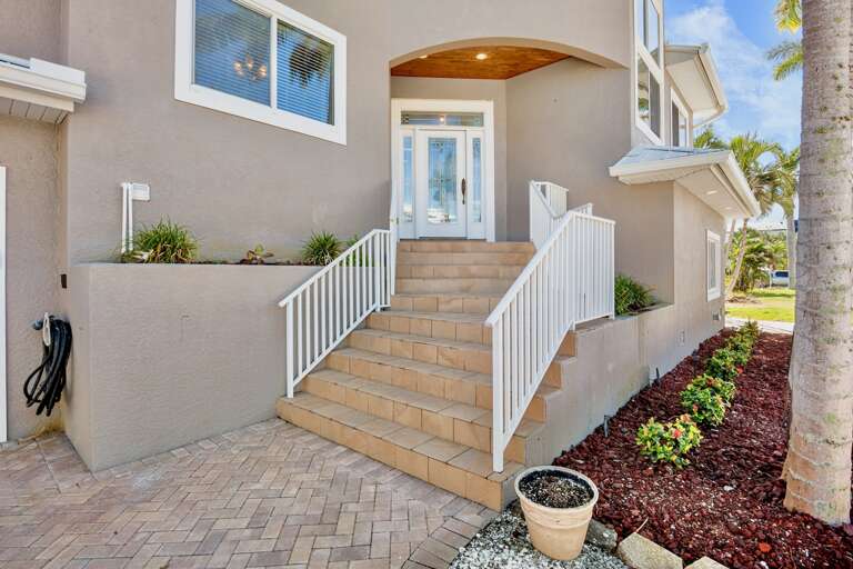 Coastal-style house entrance