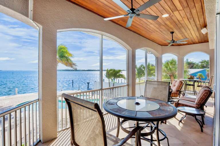 Outdoor dining setup on the balcony