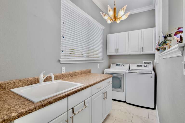 Laundry area with modern appliances
