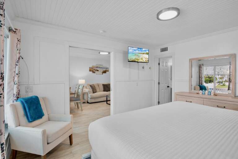 Primary Bedroom, King bed and TV