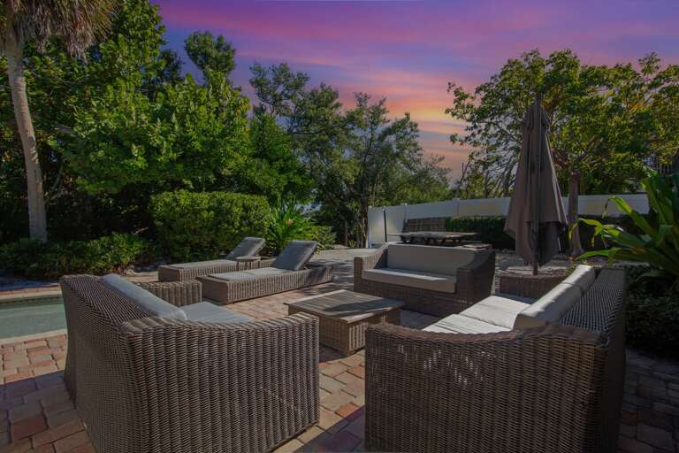 Private pool and outdoor plush seating