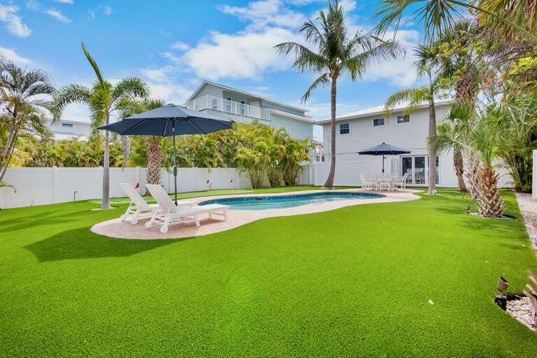 Backyard with Pool and Putting Green