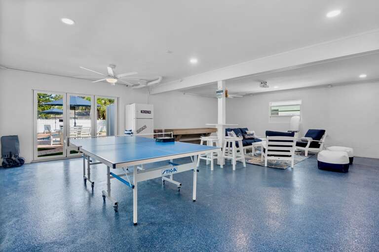 Game Room with Ping Pong Table and Lounge