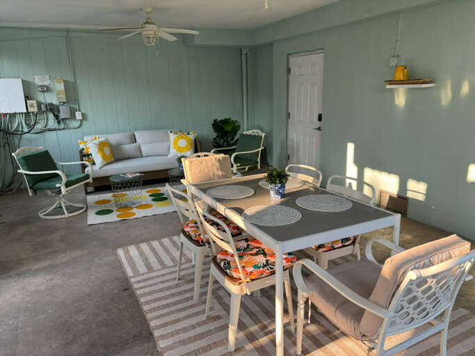 Poolside patio and dining area