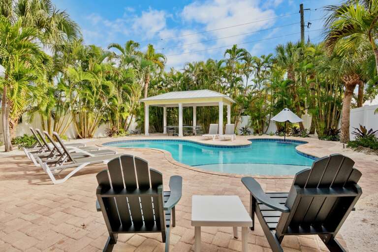 Private pool and comfortable lounge chairs