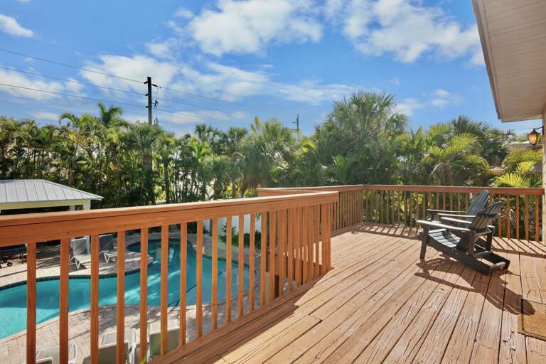 Private deck with pool access