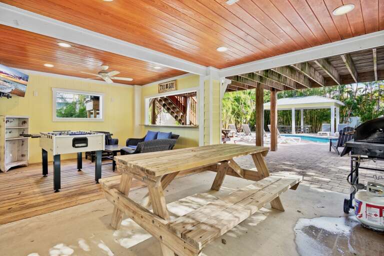 Covered outdoor game room