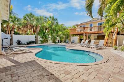 Private pool with outdoor seating