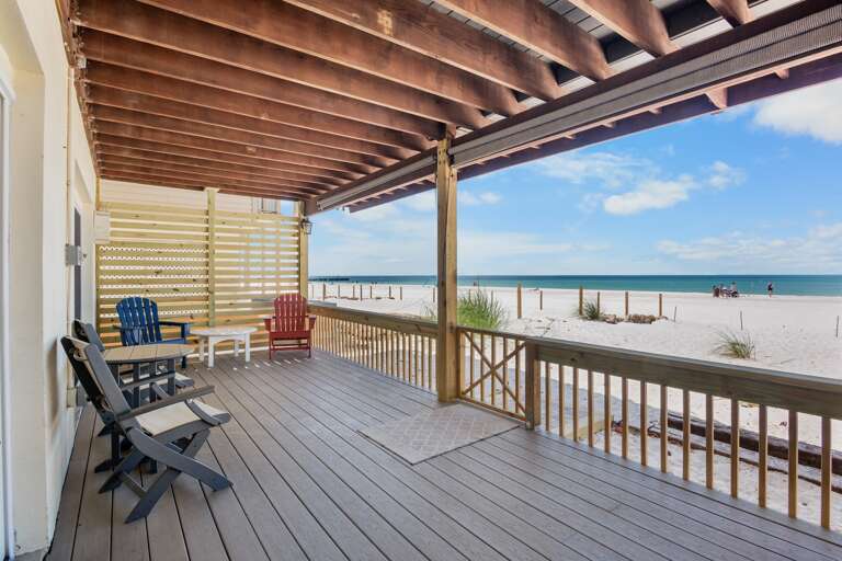 Beachfront Outdoor Deck with Seating