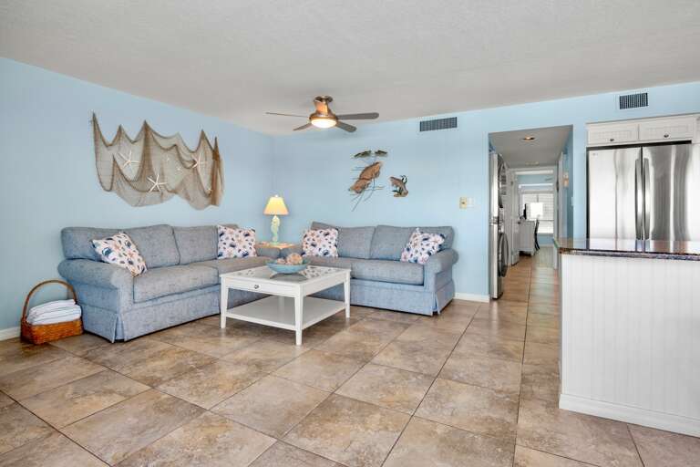 Plush sectional, living area