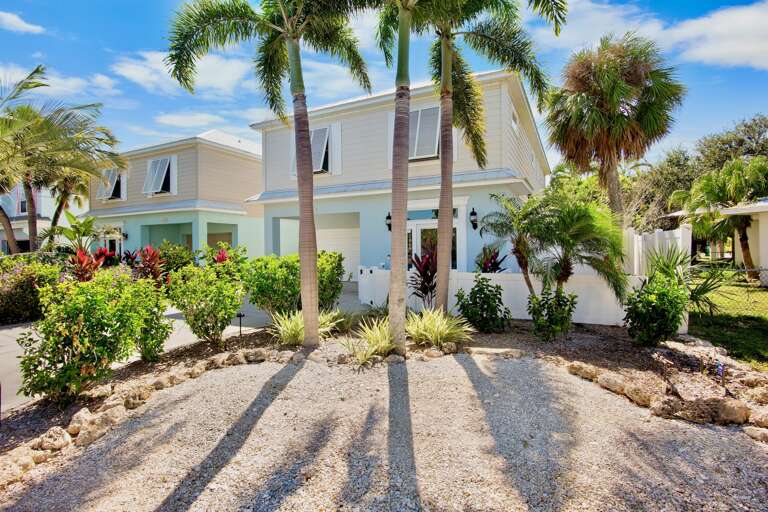 Exterior front of house with landscaping