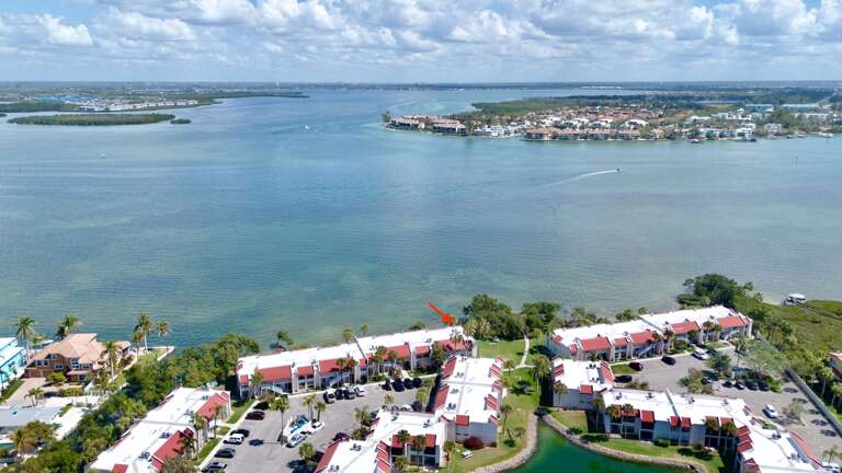 Aerial view of Beach and Bay Getaway by Anna Maria Vacations