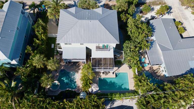 Stunning aerial view of this tropical retreat