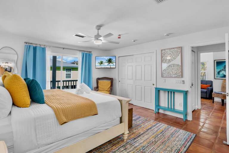 Primary Bedroom, King bed and Balcony
