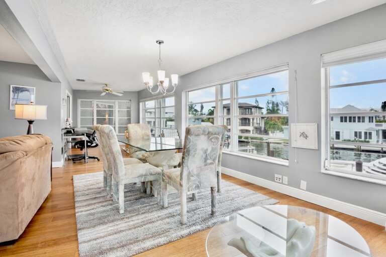 Dining Area with Waterfront Views