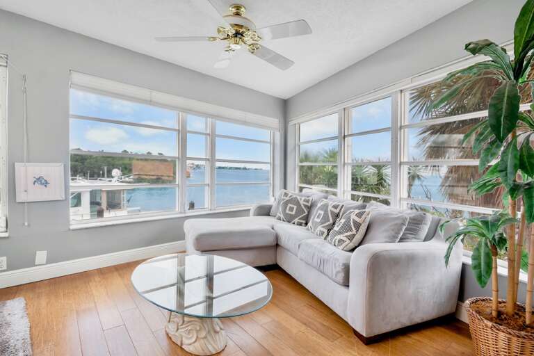 Lounge Area with Waterfront Views
