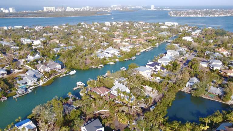 Aerial View of Canal Home