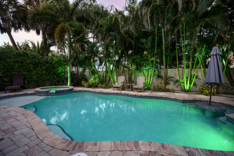 Sparkling pool with soothing spa