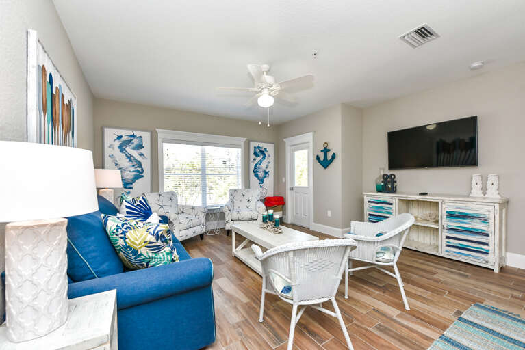 Living Room with Wet Bar