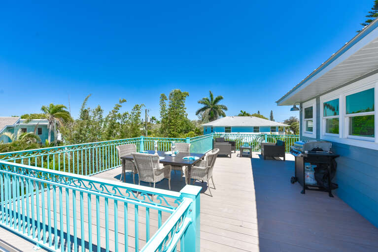 Oversized Roof Deck. BBQ Grill and Seating