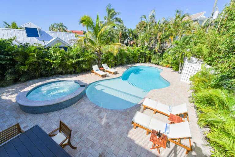 Private pool with in-ground spa