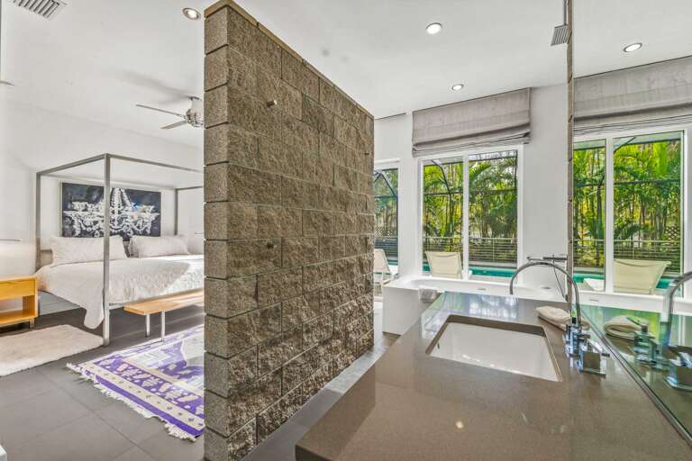 Master Bedroom with Unique, Custom En Suite Bathroom