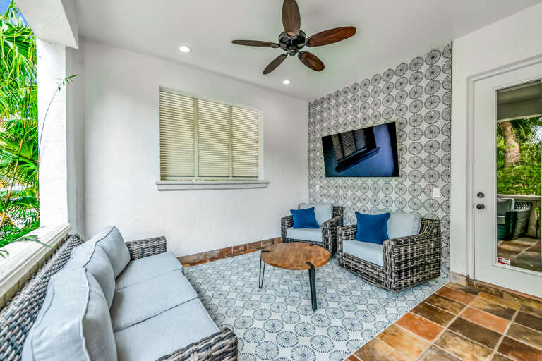 Private seating area outside
