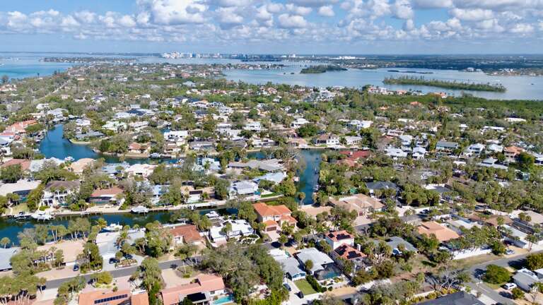 Aerial View - Treasure on the Canal by Siesta Luxury Rental Properties