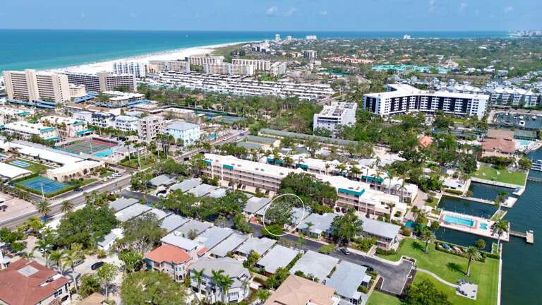 Aerial View of Three Sandy Sisters by Siesta Key Luxury Rental Properties