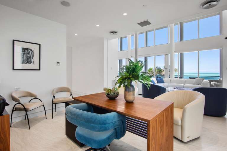 Office desk with modern touches