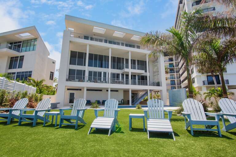 Outdoor lounge with beautiful water vistas
