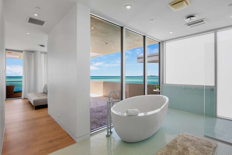 Primary Ensuite Bathroom, Bathe among sweeping Gulf views