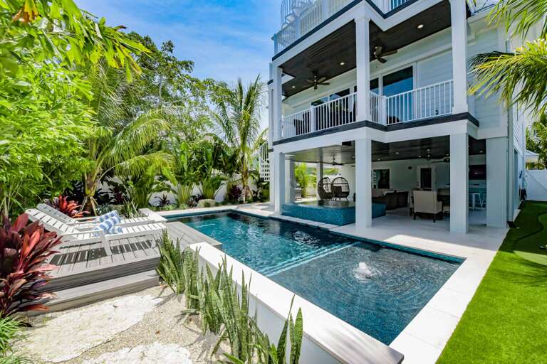 Private Pool with Poolside Dining and Lounge Area