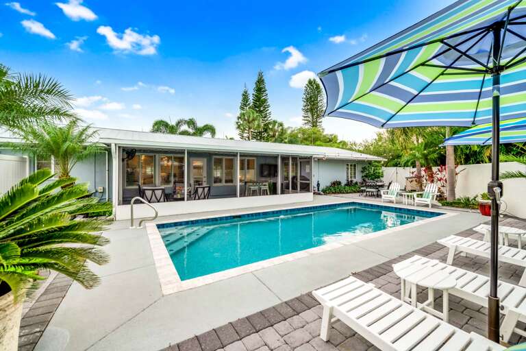 Private Pool with chairs for sunbathing