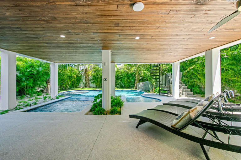 Covered Poolside Lounging