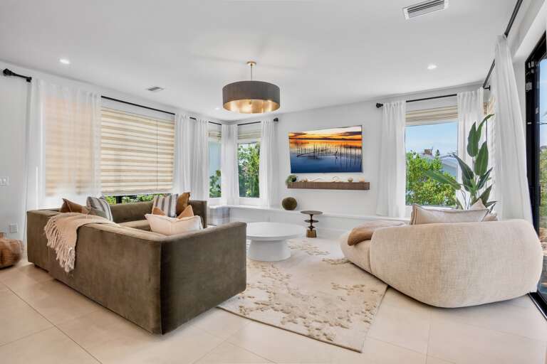 Living Room with Plush Seating and TV