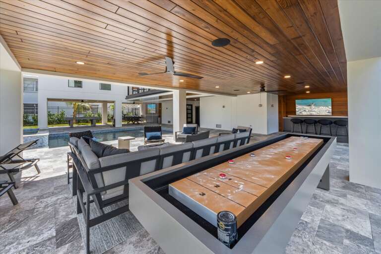 Outdoor Lounge and Shuffleboard Table