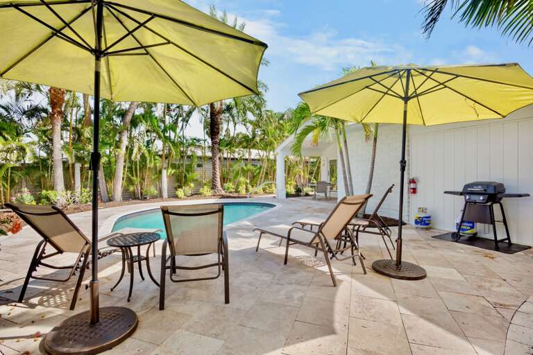Pool with comfortable lounge chairs