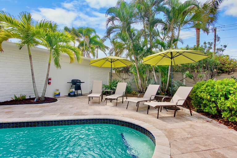 Private poolside loungers